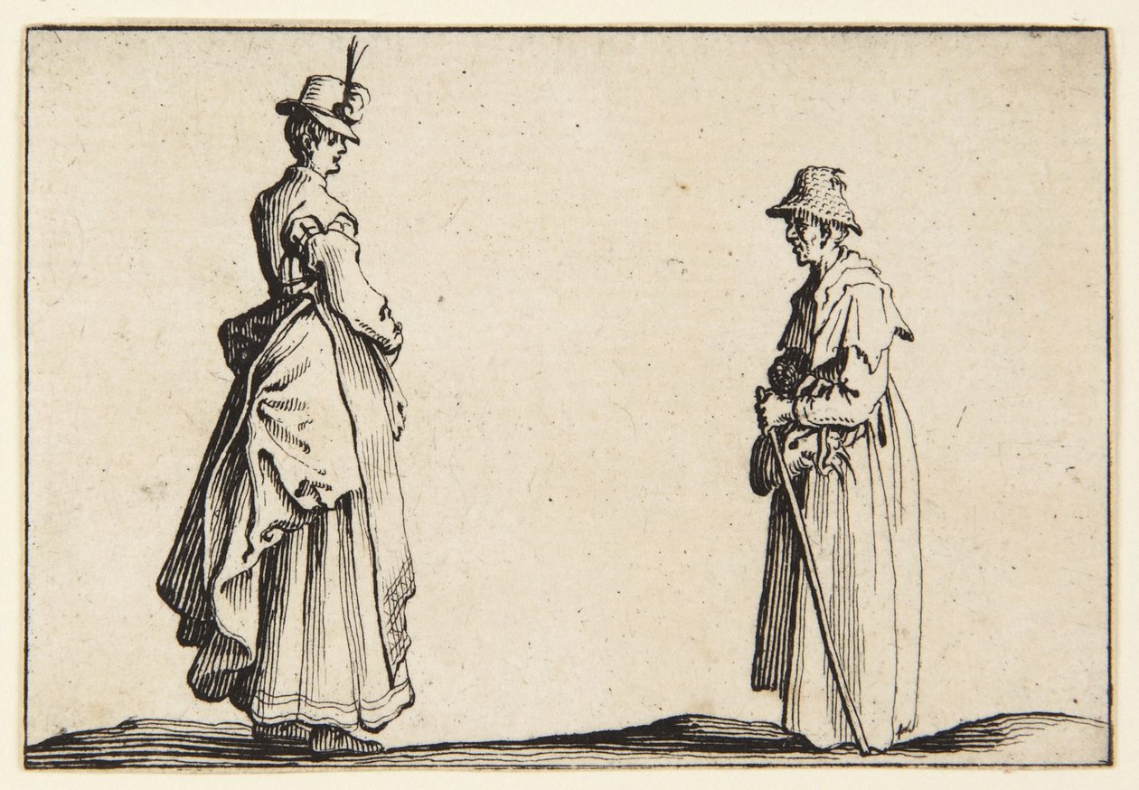 Profiles of Two Women by Jacques Callot