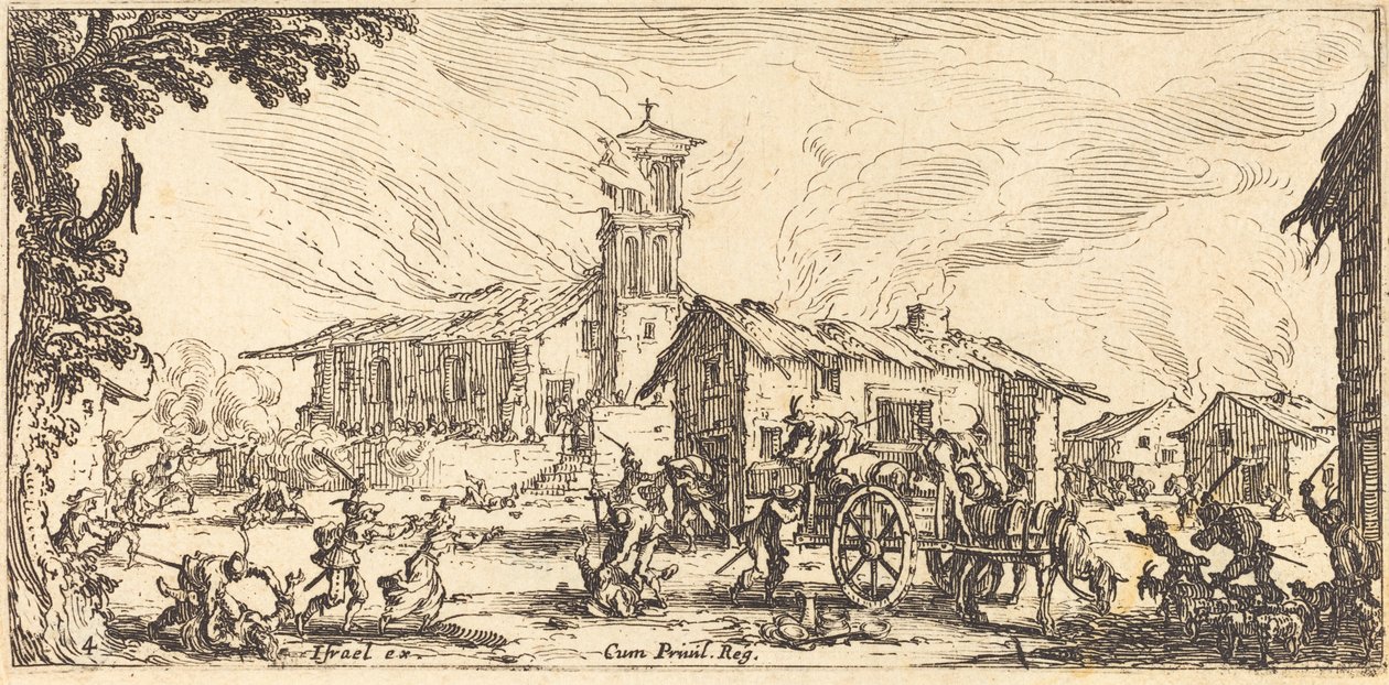 Ravaging and Burning a Village by Jacques Callot