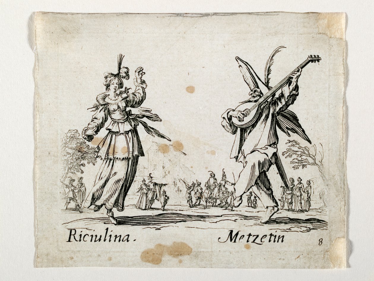 Riculina and Metzetin, Figures from the Commedia dell