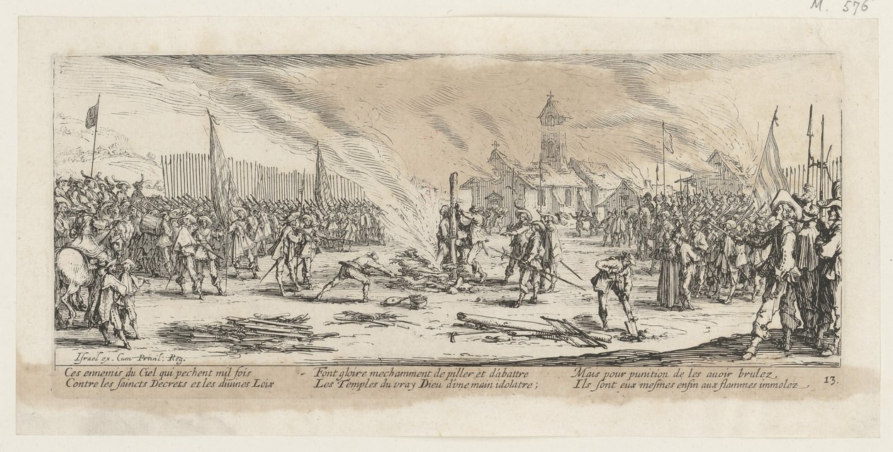 Pyre, Plate 13 of the Series "Horrors of War" by Jacques Callot