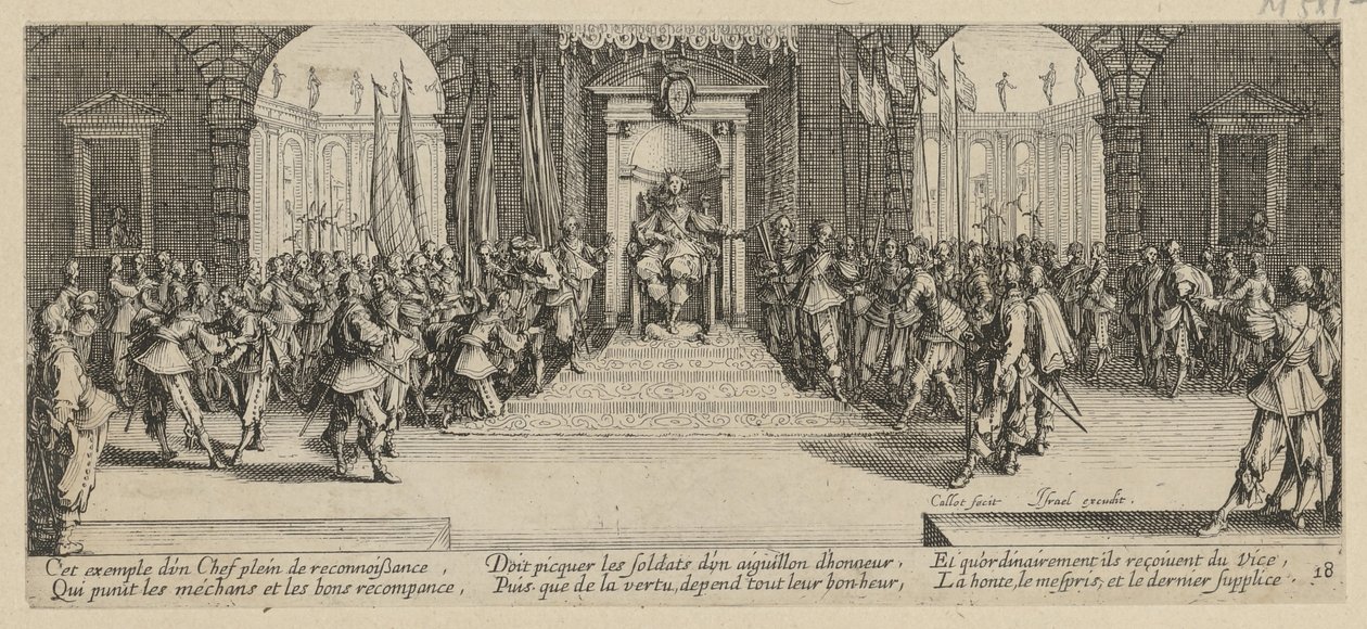Distribution of Pay, Plate 18 from the series "Horrors of War" by Jacques Callot