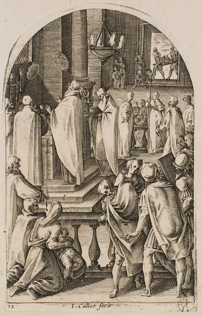 St. Basil Celebrating the Sacrifice of the Mass, from the series “Pictures of Rome” by Jacques Callot