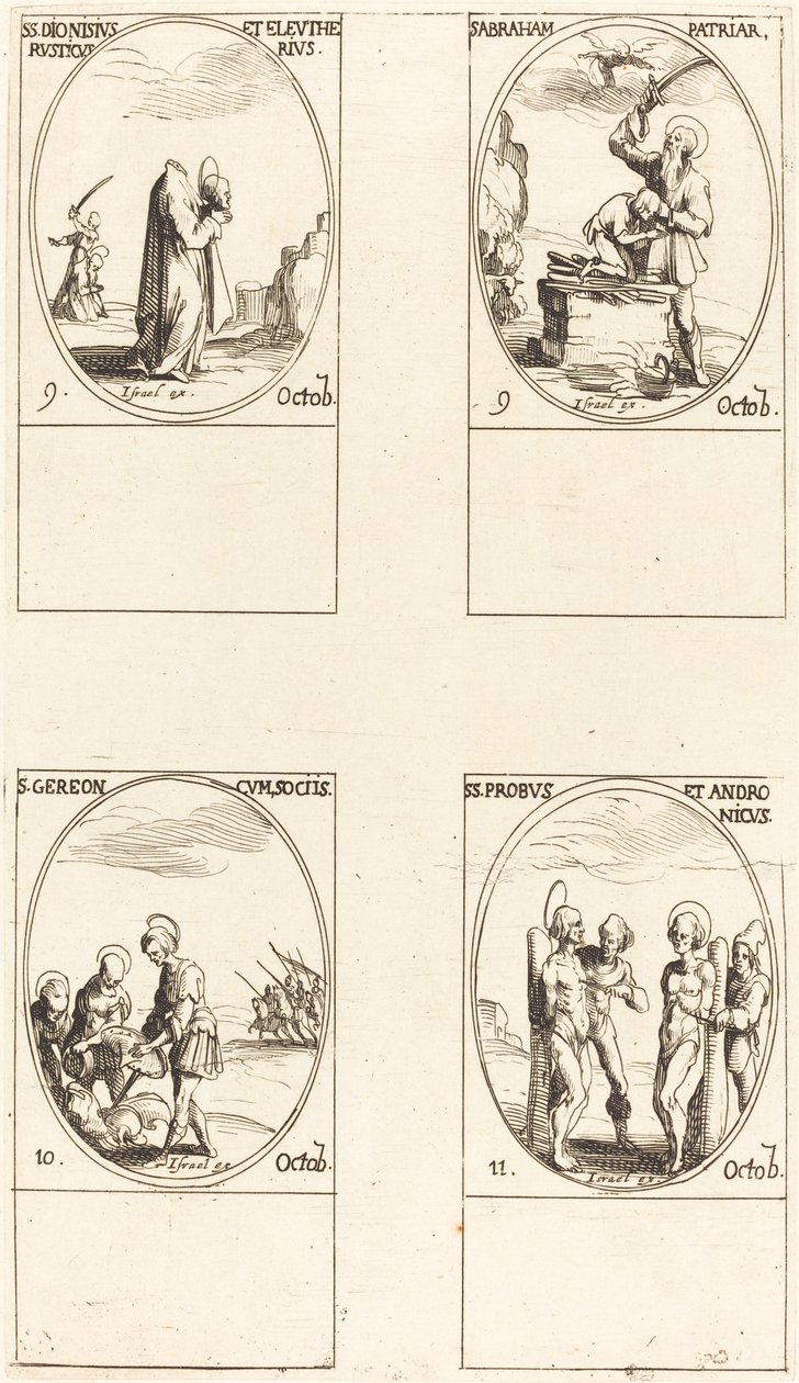 St. Dionysius, Rusticus & Eleutherius; St. Abraham; St. Gereon & Companions; Sts. Pro by Jacques Callot