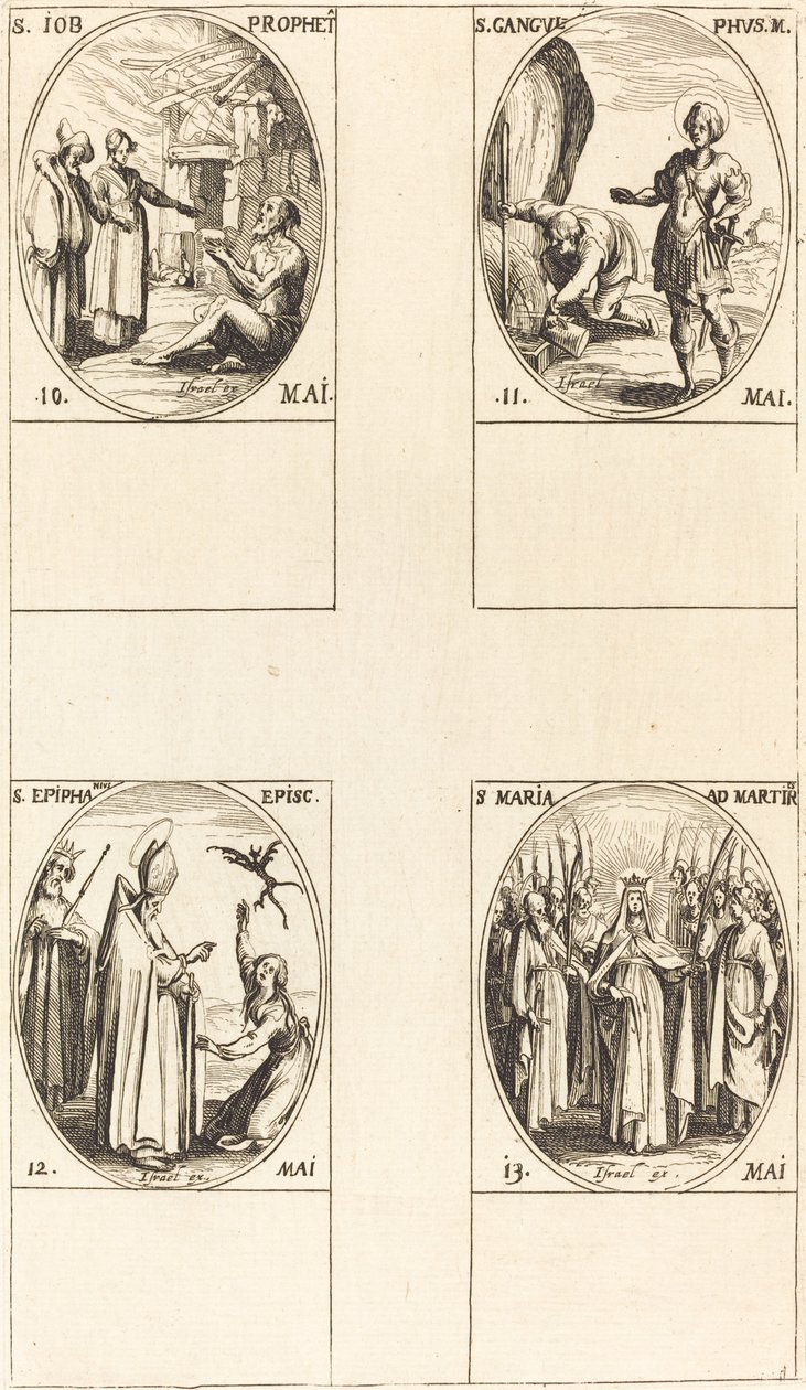 St. Job, Prophet; St. Gangulphus; St. Epiphanius; St. Mary of Martyrs by Jacques Callot