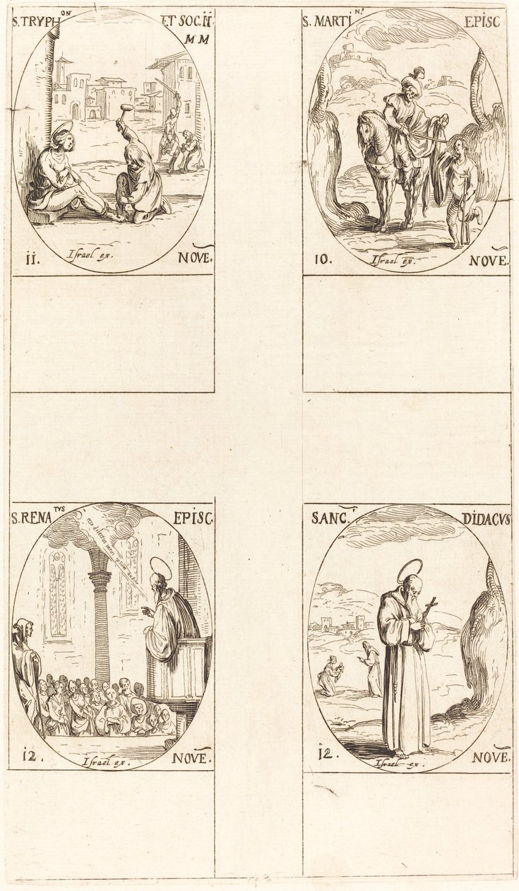 St. Martin; St. Tryphon and Companions; St. Renatus; St. Didacus by Jacques Callot