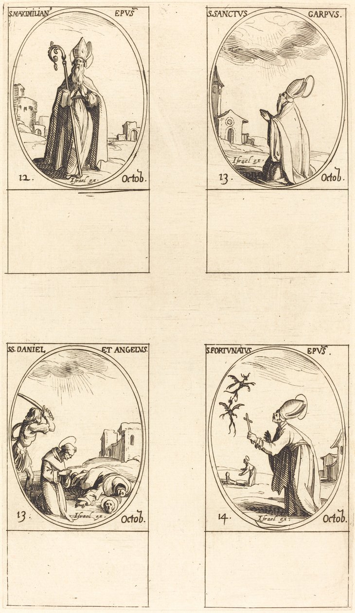 St. Maximilian; St. Carpus; St. Daniel and Angelus; St. Fortunatus by Jacques Callot