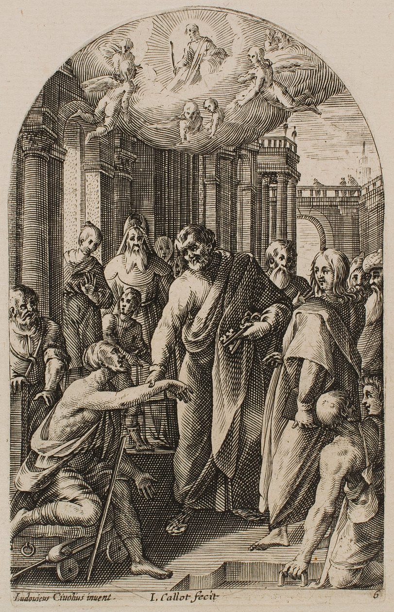 St. Peter and Saint John Healing the Lame at the Door of the Temple, from the Series “Pictures of Rome” by Jacques Callot