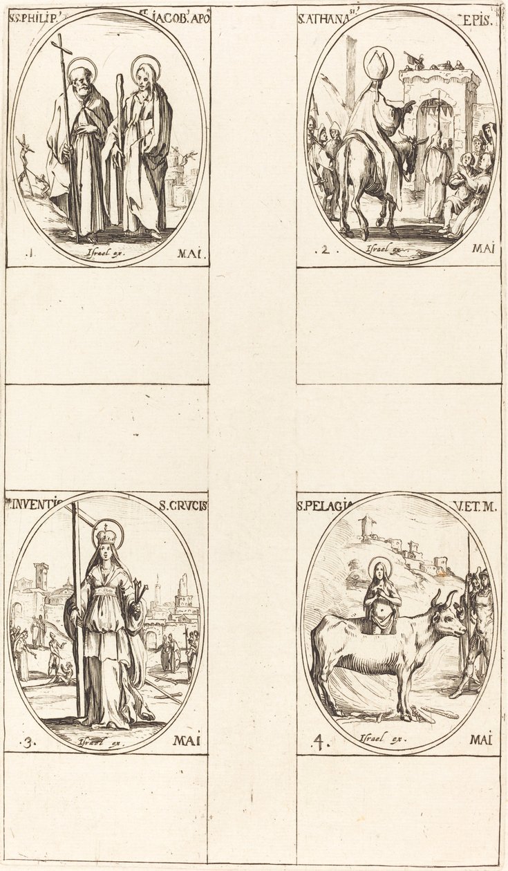 St. Philip and James the Less, Apostles; St. Anthanasius; The Invention of the Cross by Jacques Callot