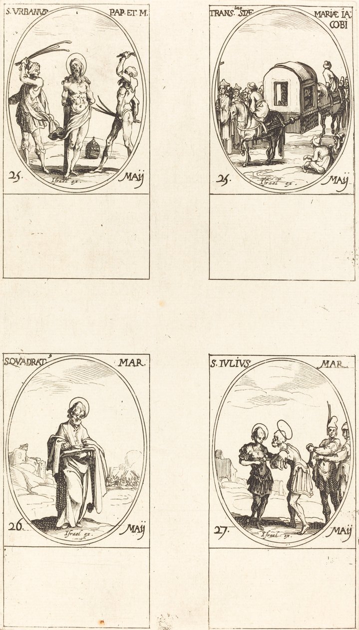 St. Urban; The Translation of St. Mary of James; St. Quadrat; St. Julius by Jacques Callot