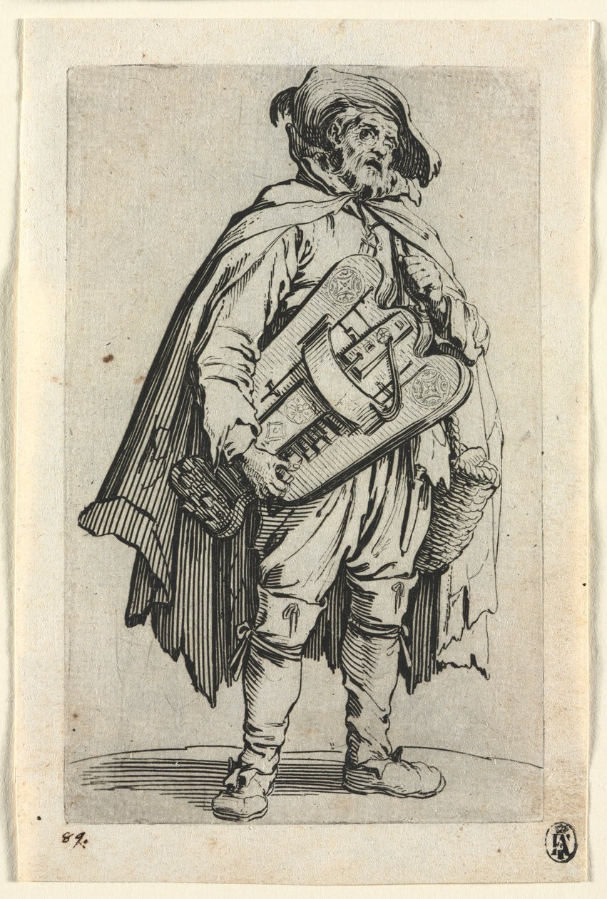 The Beggars: The Hurdy-Gurdy Player, c. 1623 by Jacques Callot