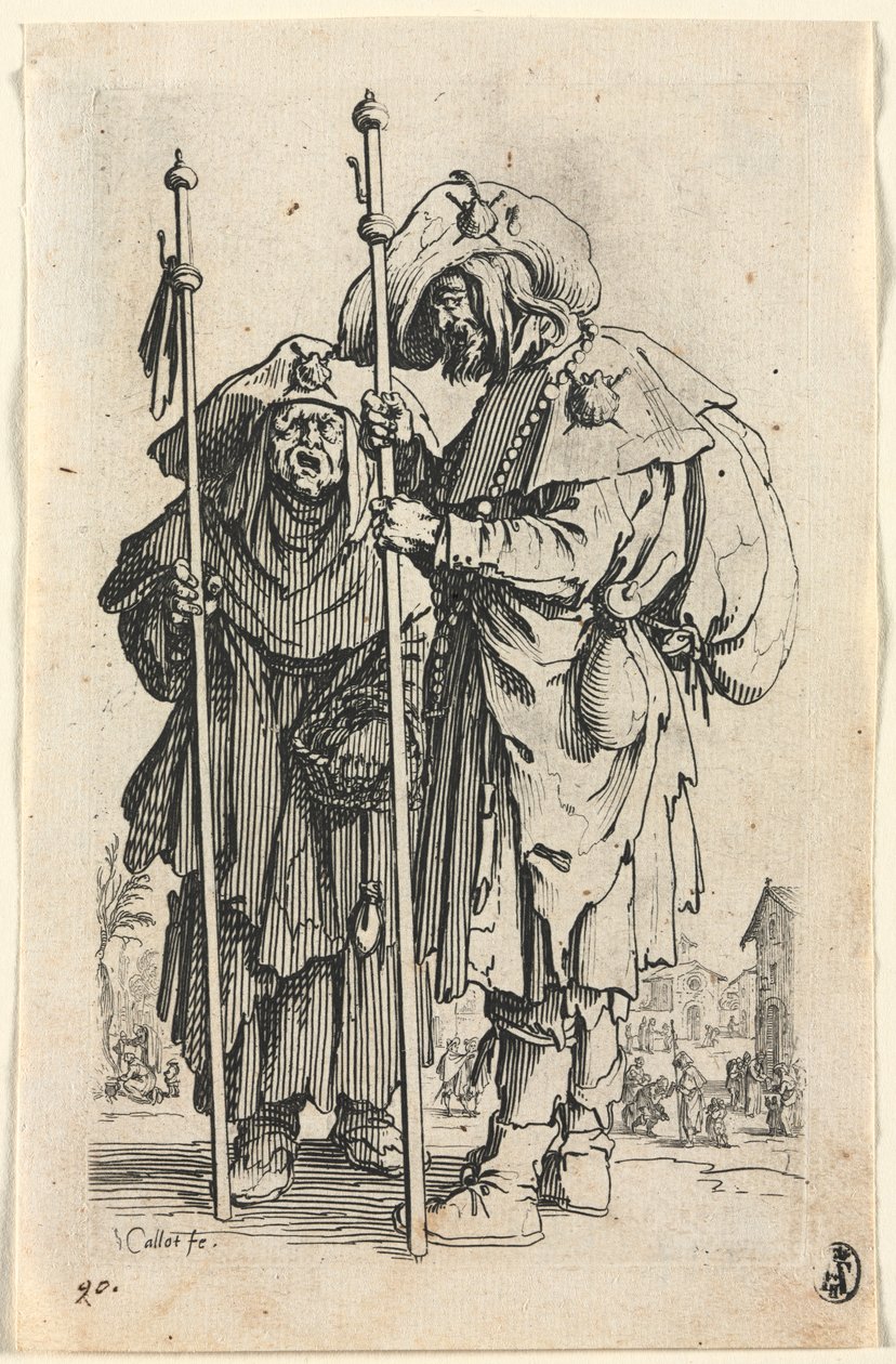 The Beggars: The Two Pilgrims by Jacques Callot