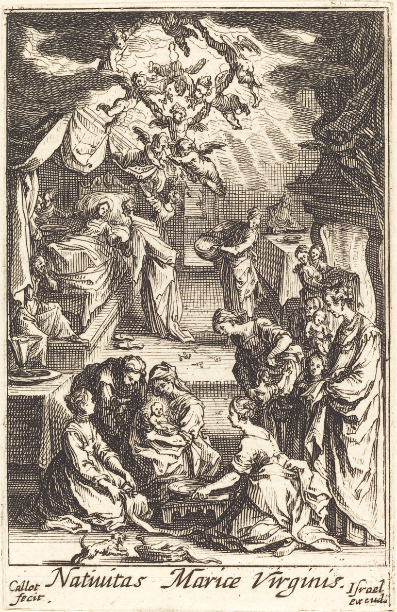 The Birth of the Virgin, in or after 1630 by Jacques Callot