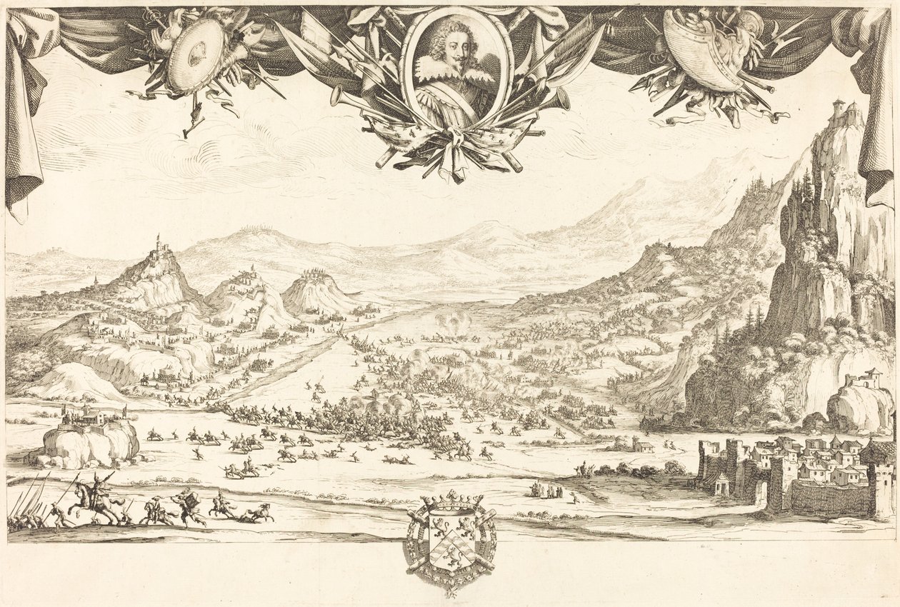 The Combat of Avigliana, in or after 1631 by Jacques Callot