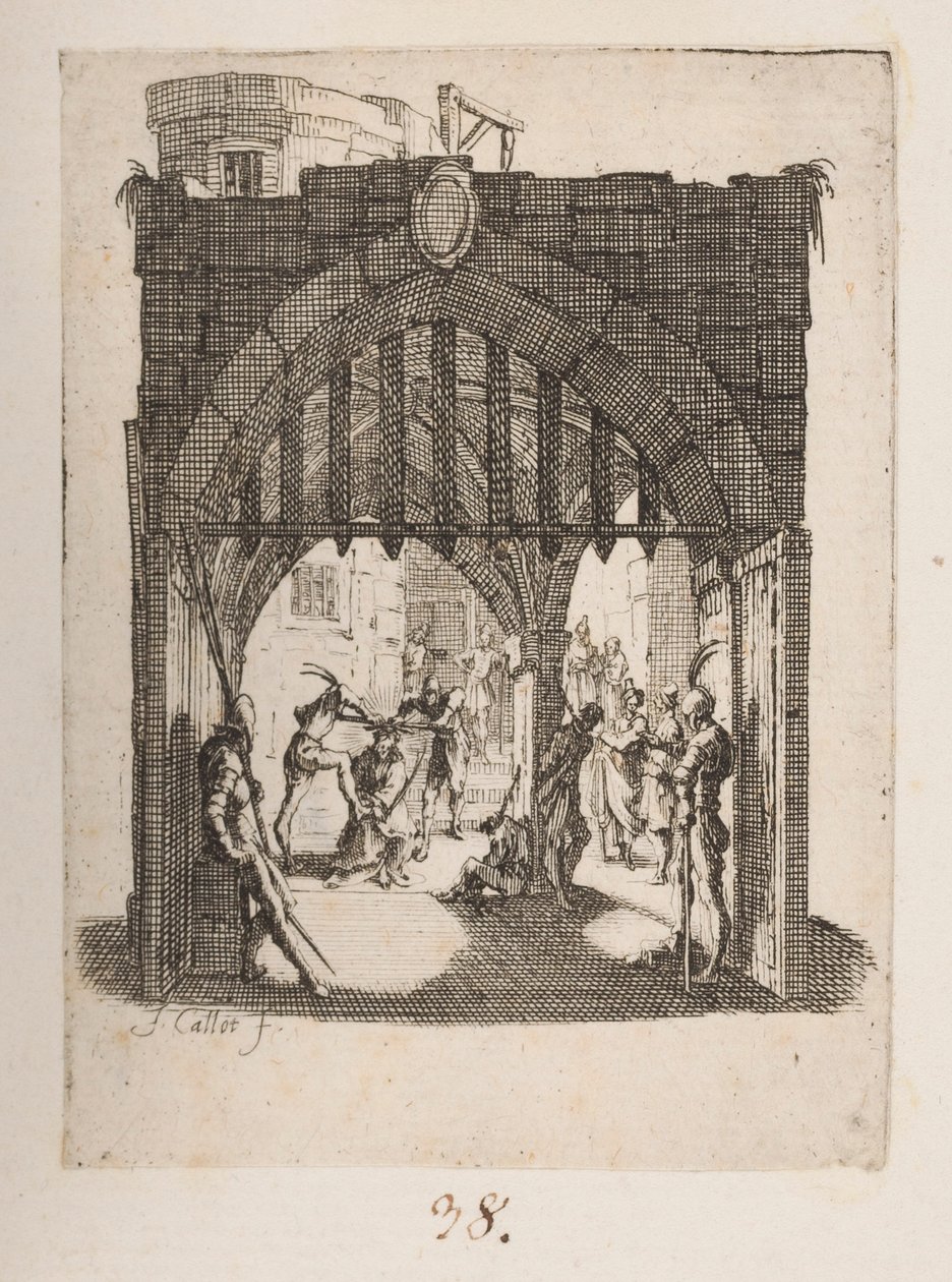 The Flagellation, no. 6 of 11 from La Petite Passion by Jacques Callot