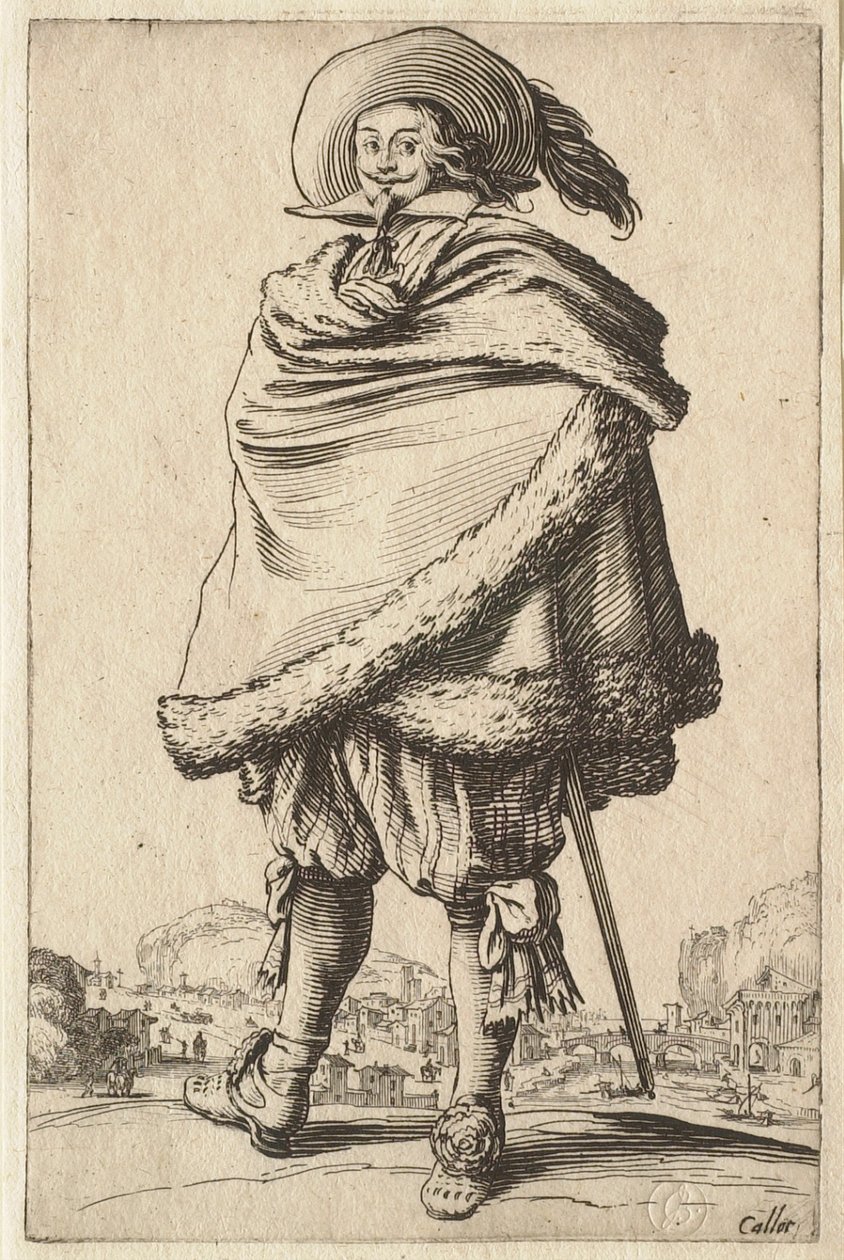 The Gentleman Wrapped in His Fur-Trimmed Coat by Jacques Callot