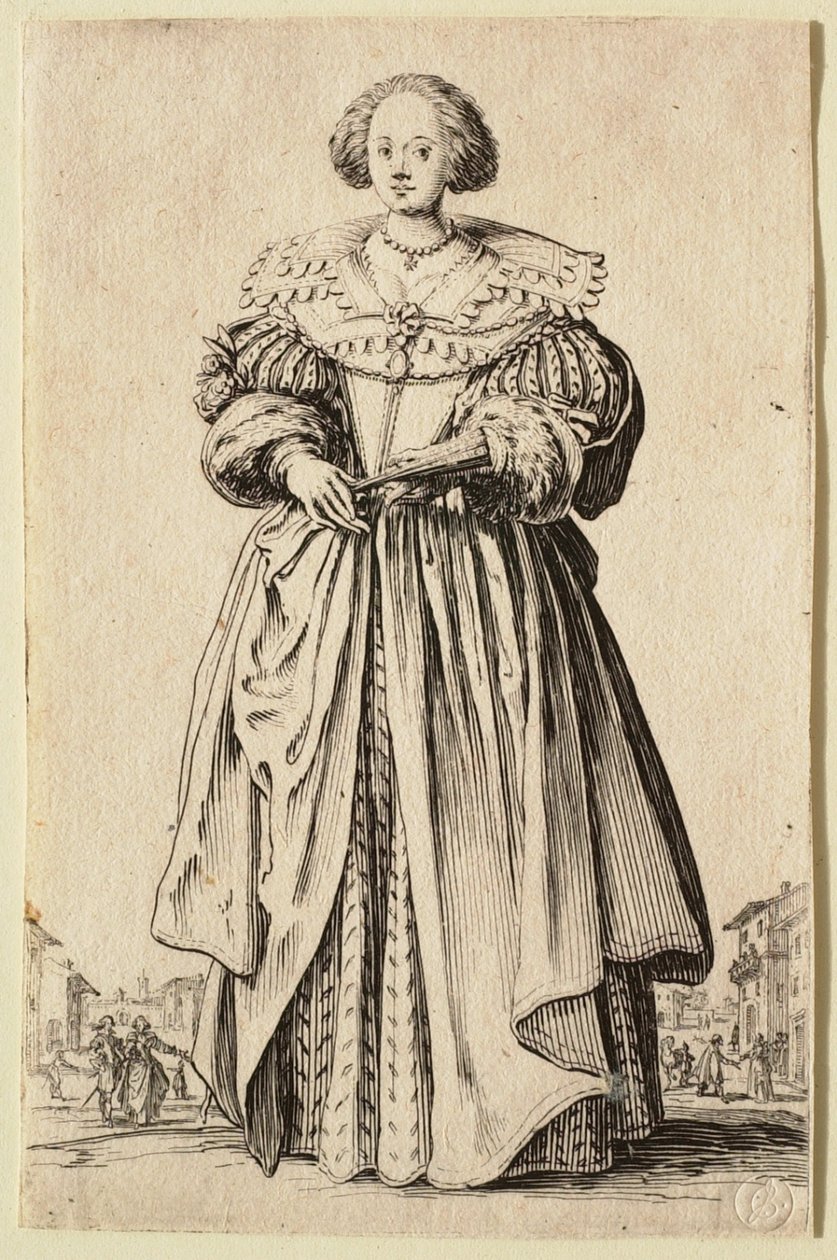 The Lady with the Fan by Jacques Callot