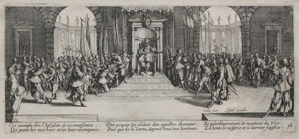 The Large Miseries of War: Distribution of Recompense, 1633 by Jacques Callot