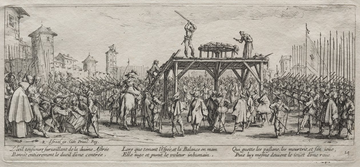 The Large Miseries of War: Execution on the Wheel by Jacques Callot