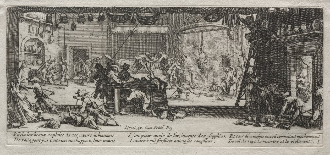 The Large Miseries of War: Pillaging by Jacques Callot