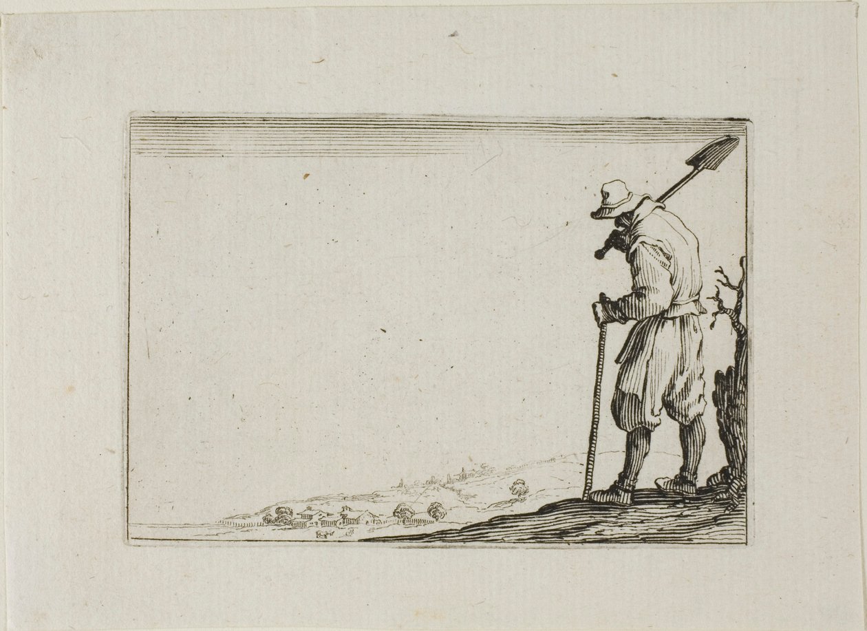 The Peasant Carrying His Shovel on His Shoulder, from The Caprices by Jacques Callot
