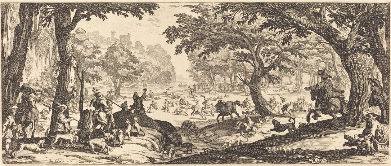 The Stag Hunt by Jacques Callot: Premium art reproduction