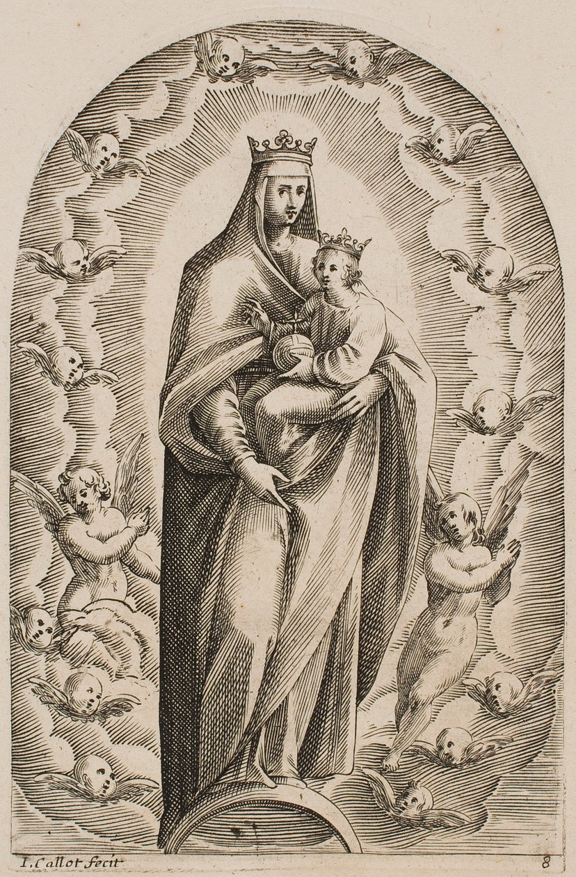 The Virgin Standing on a Crescent, from the series “Pictures of Rome” by Jacques Callot