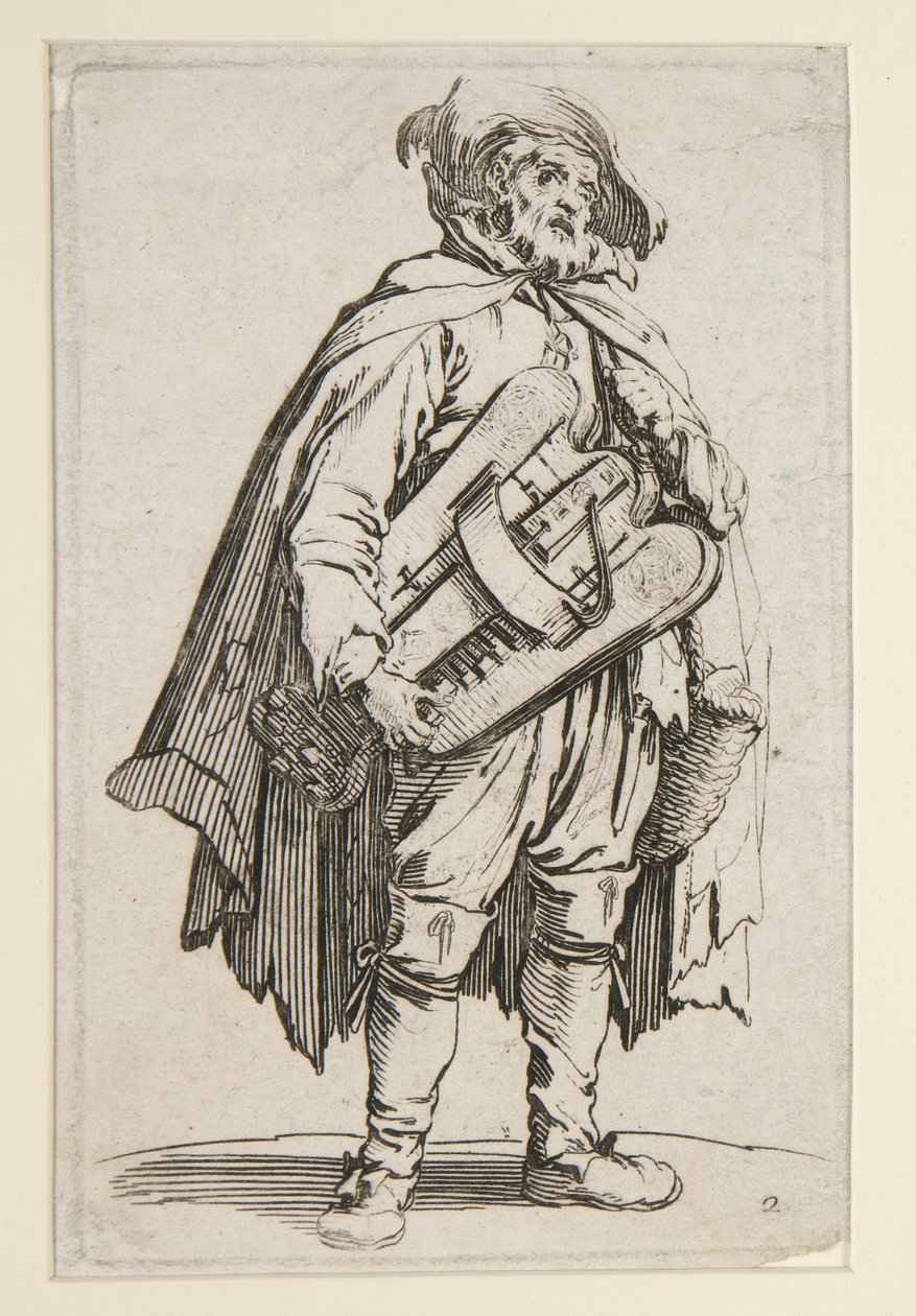 The Hurdy-Gurdy Player, from The Beggars by Jacques Callot