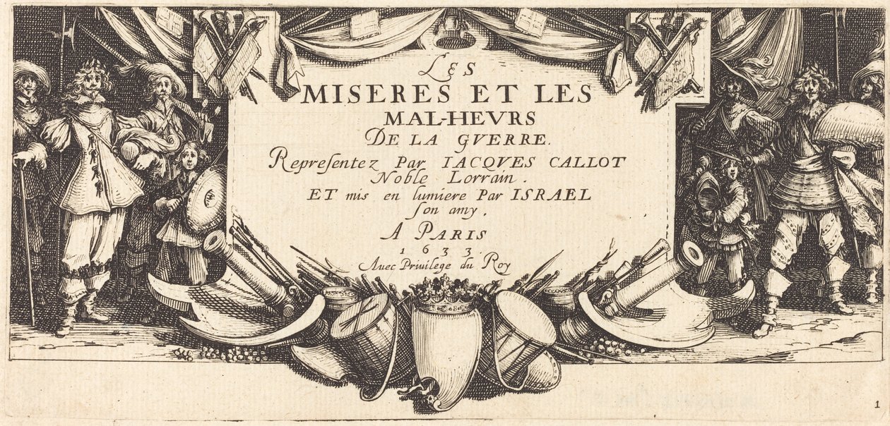 Title Page for "The Large Miseries of War" by Jacques Callot