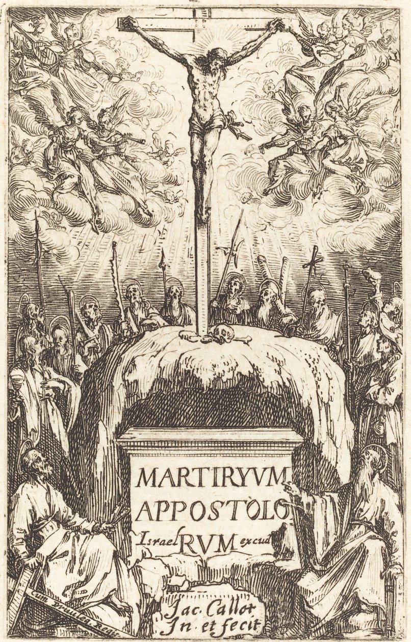Title Page for "The Martyrdoms of the Apostles" by Jacques Callot