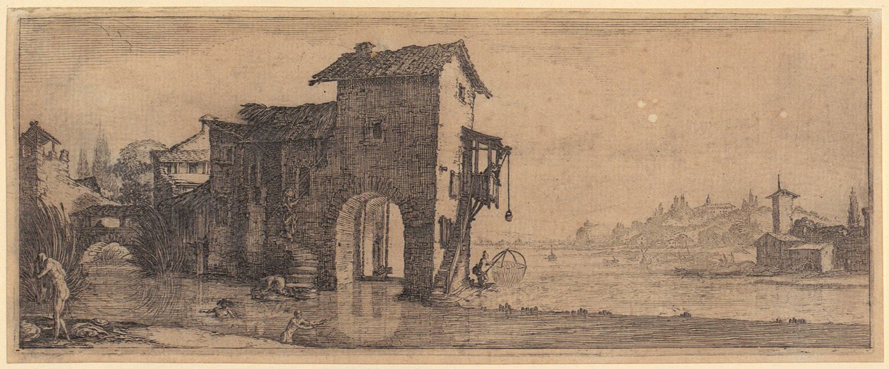 Watermill, Sheet 3 of the Series "The Four Landscapes" by Jacques Callot
