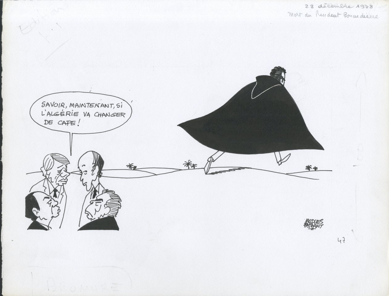 Le Figaro, Satirical in Black & White by Jacques Faizant