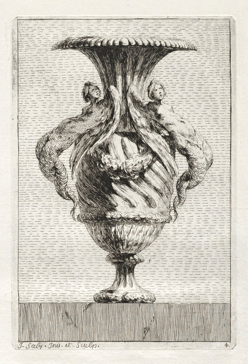 Suite of Vases: Plate 4 by Jacques Francois Joseph Saly