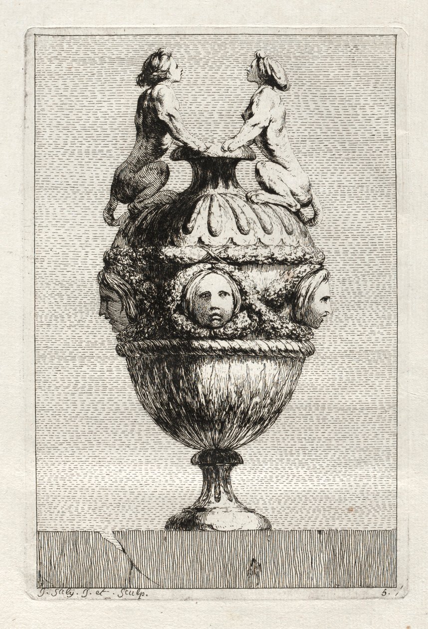 Suite of Vases: Plate 5 by Jacques Francois Joseph Saly