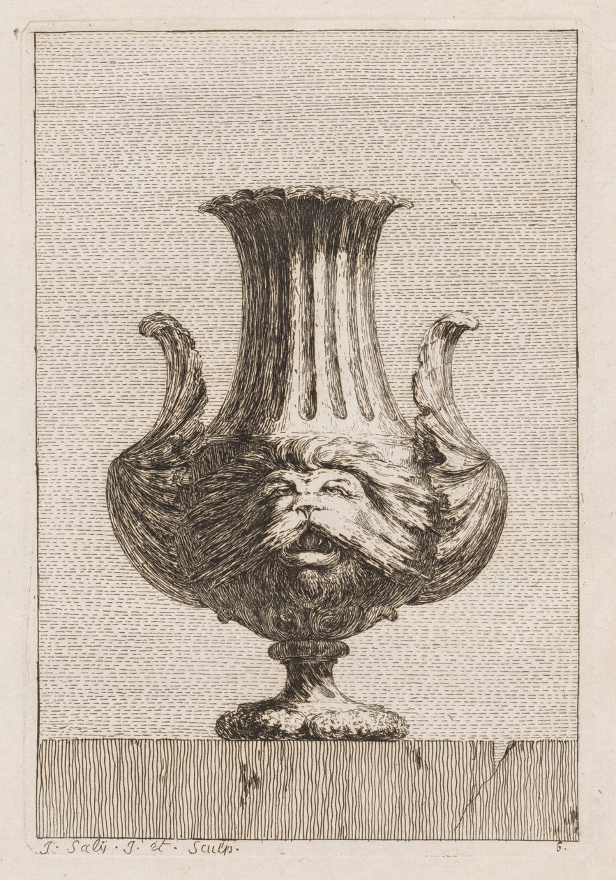 Suite of Vases: Plate 6 by Jacques Francois Joseph Saly