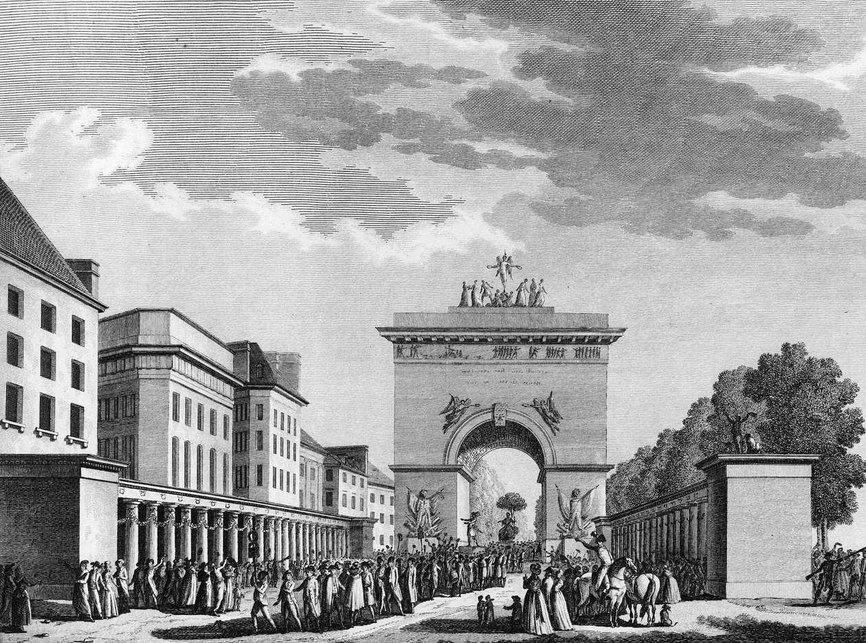French Revolution: Acceptance of the Constitution of 3 September 1791. Engraving by Berthaut after Swebach by Jacques Francois Joseph Swebach