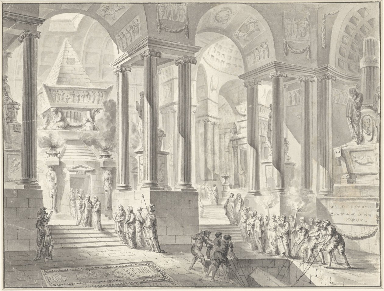 Funeral in a Fantasized Classicist Interior by Jacques François Blondel