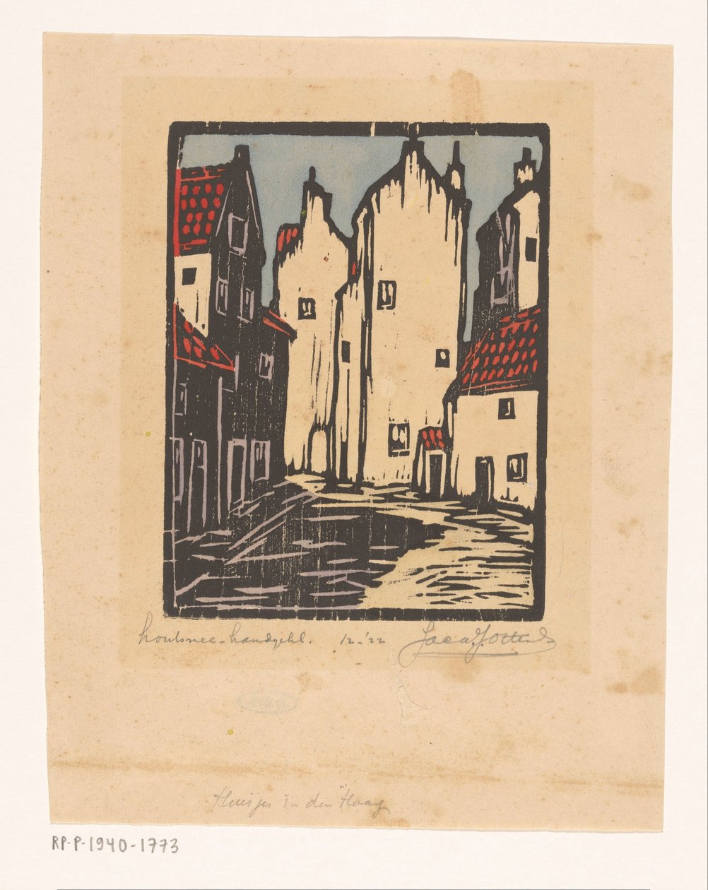 Cottages in The Hague by Jacques Jeichienus Ottens (signed by artist)