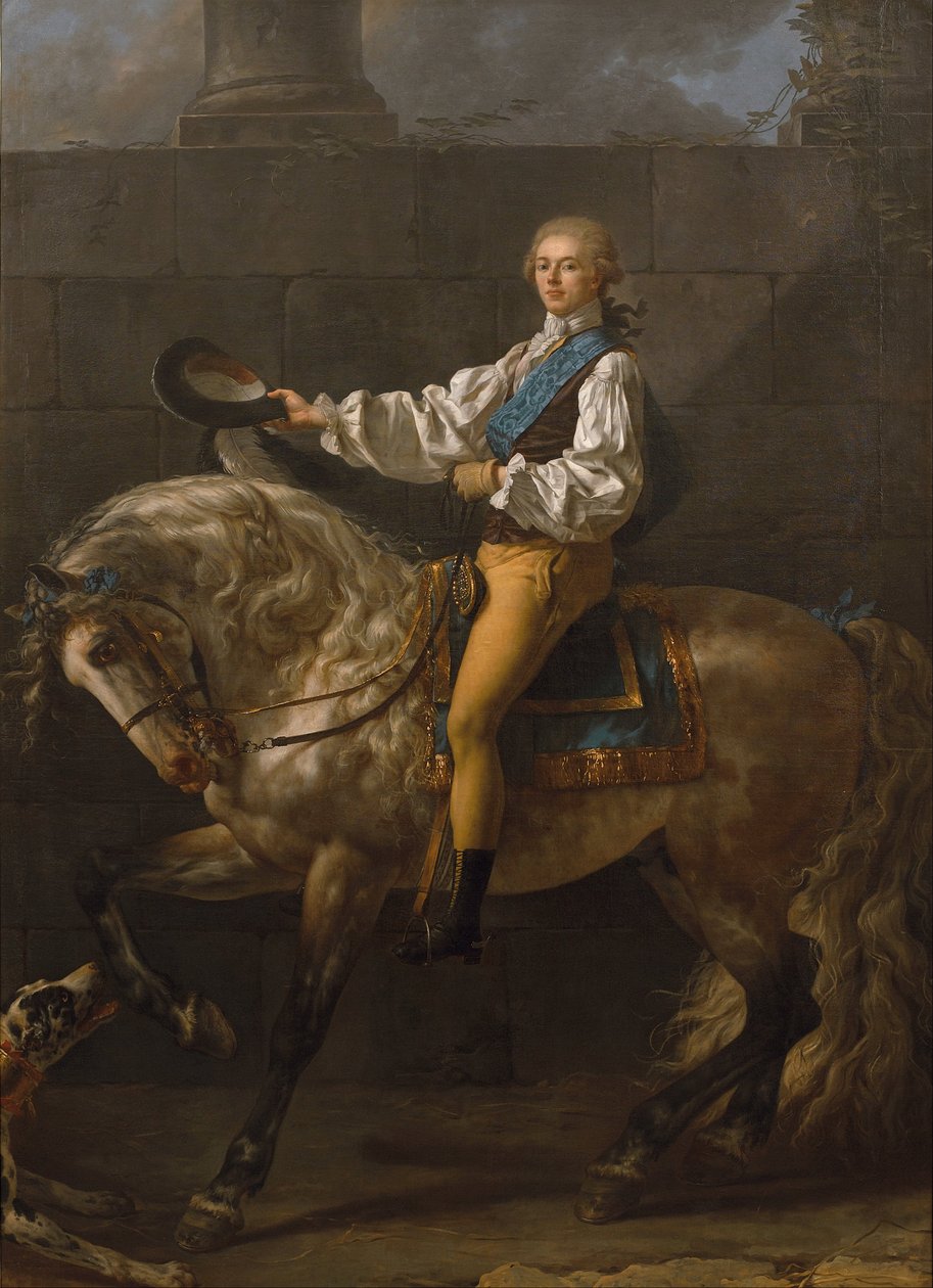 Equestrian Portrait of Stanisław Kostka Potocki by Jacques Louis David