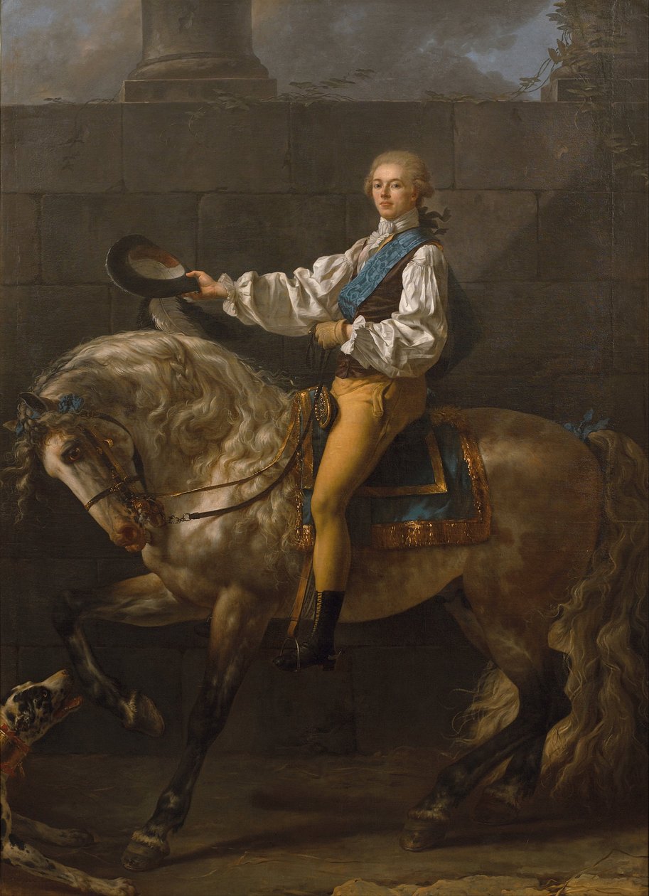 Equestrian Portrait of Stanislaw Kostka Potocki 1755-1821 by Jacques Louis David