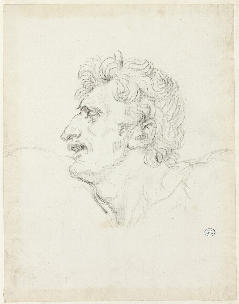 Head of a Man, Left Profile by Jacques Louis David
