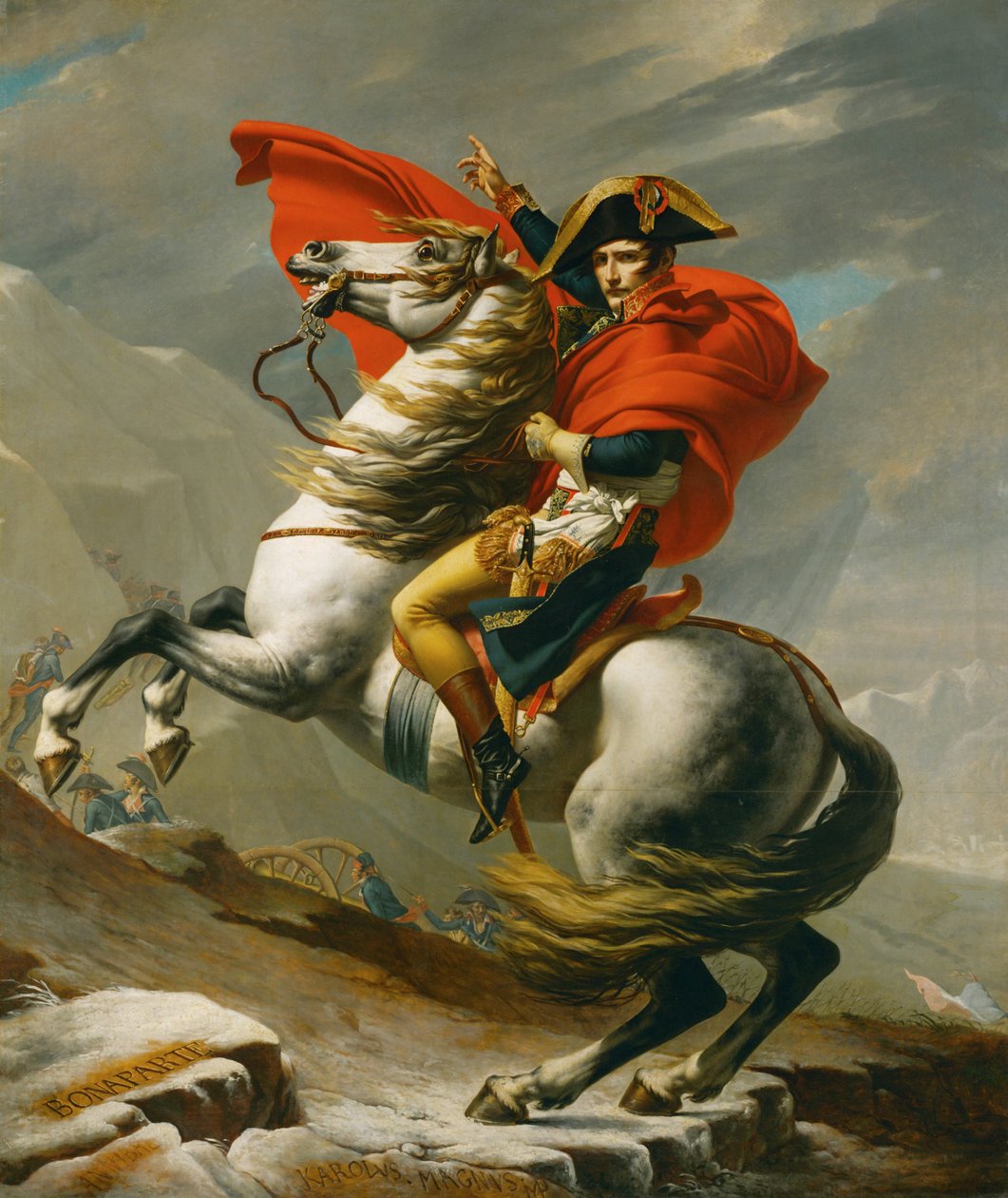 Napoleon Crossing the Saint Bernhard Pass, One of Five Versions by Jacques Louis David