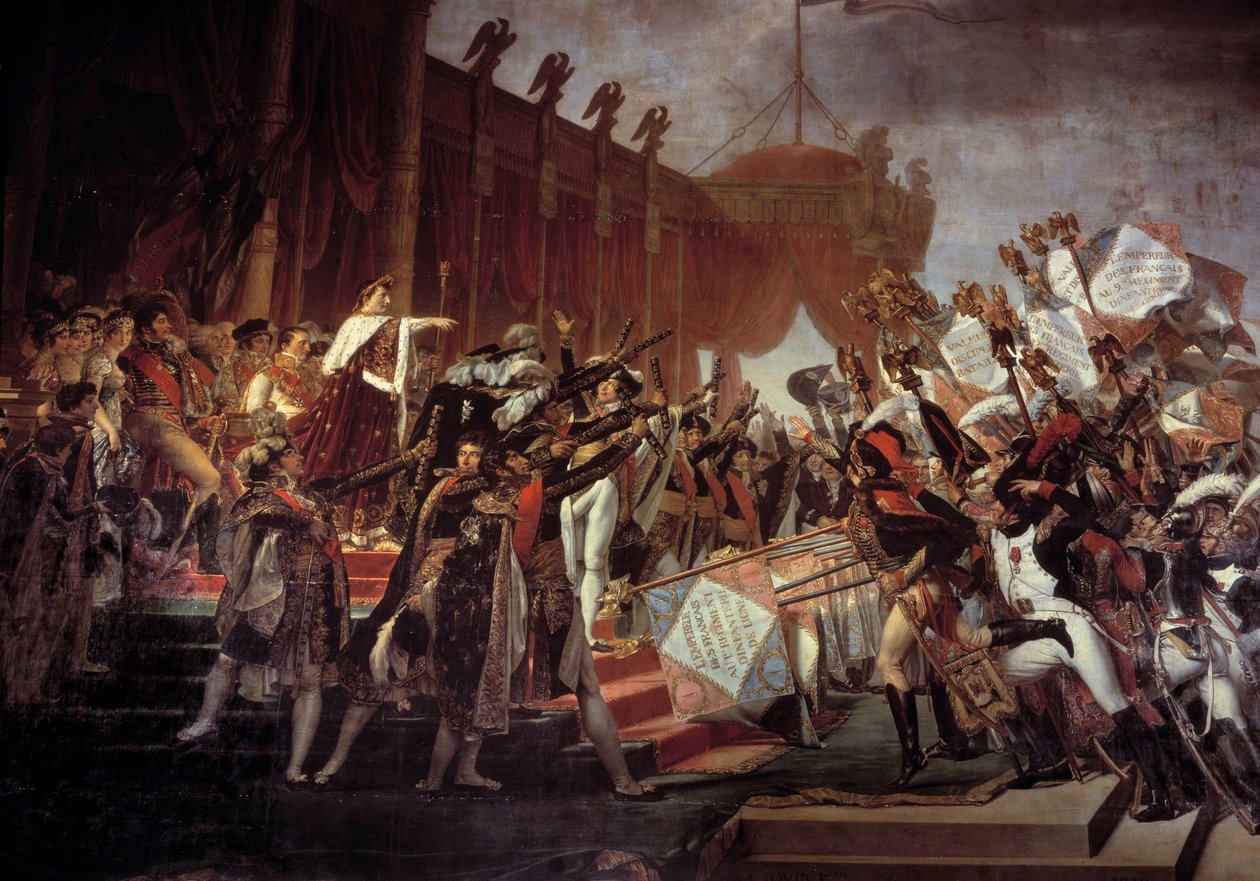 Oath of the Army made to Emperor Napoleon I (1769-1821) after the Distribution of the Eagles at the Champ de Mars, 5/12/1804 (detail) by Jacques Louis David