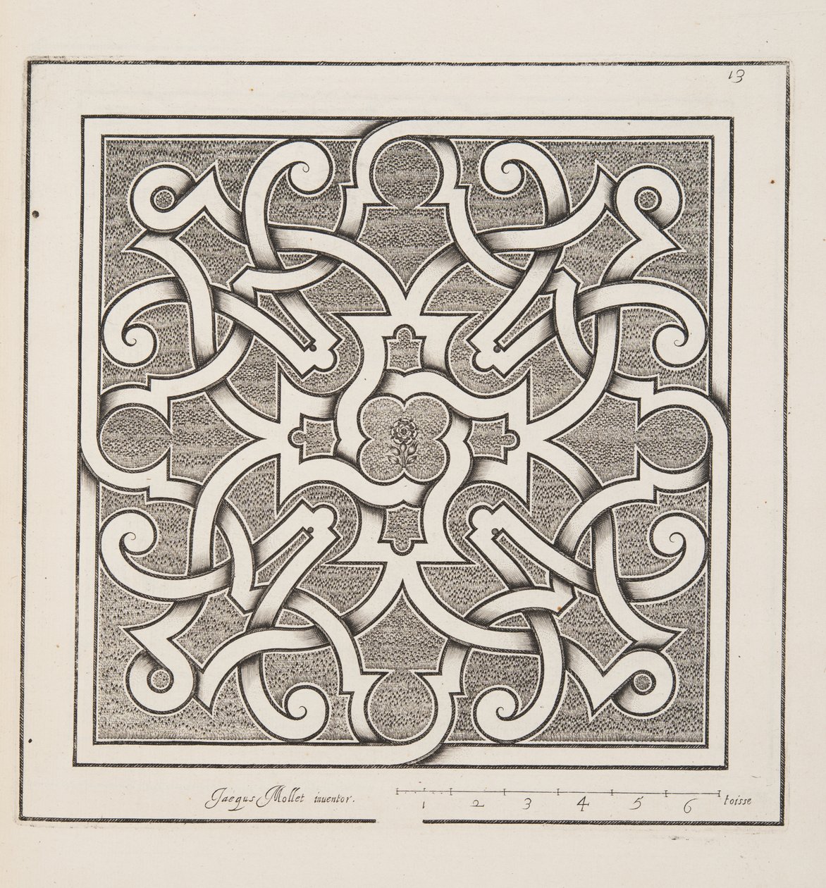 Design for Parterre, from Theatre des Plans et Jardinages, Published 1652 by Jacques Mollet