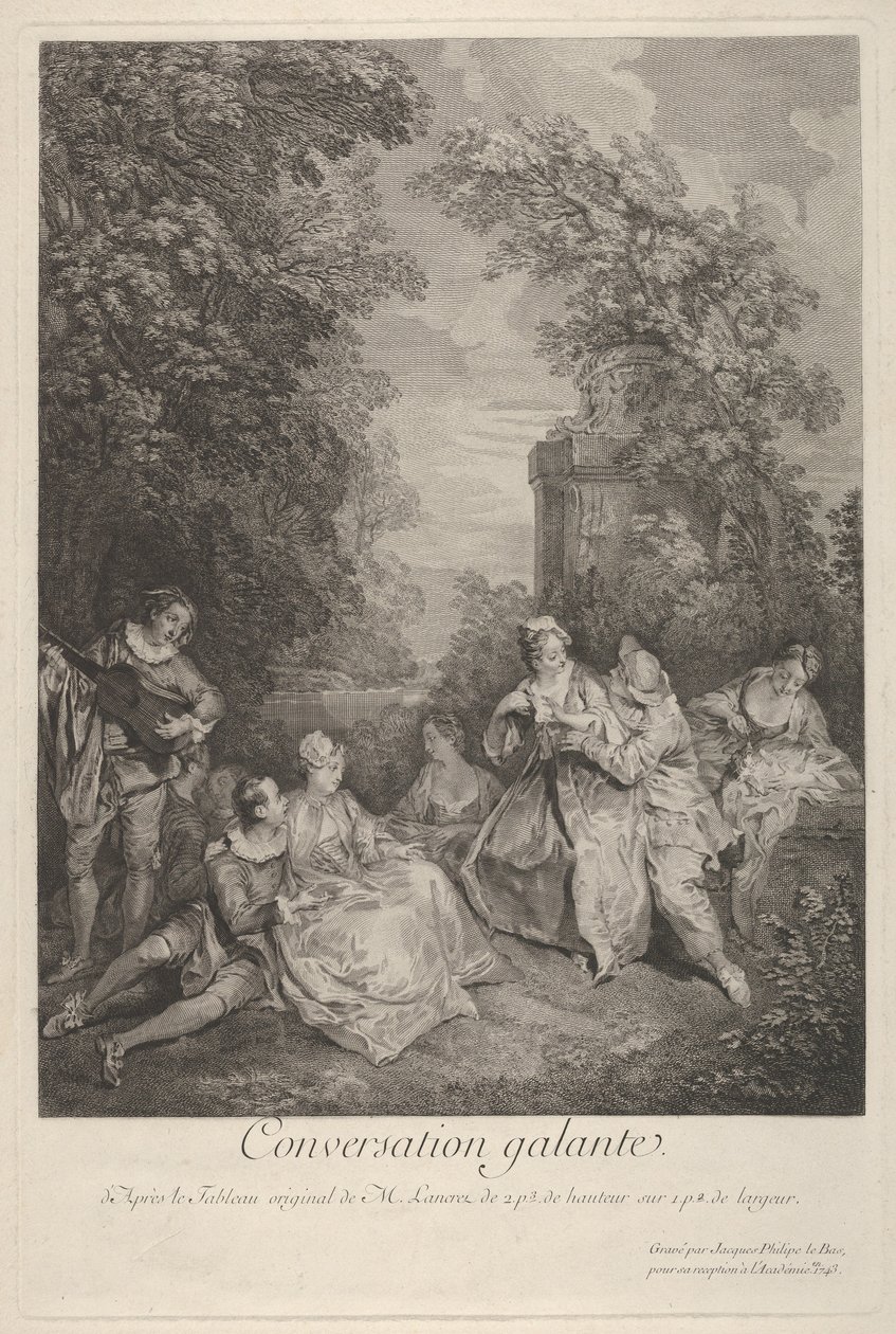 Gallant Conversation, 1743 by Jacques Philippe Le Bas