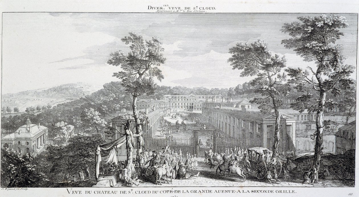 View of the Chateau in the park of St Cloud, on the side of the grand avenue by Jacques Rigaud