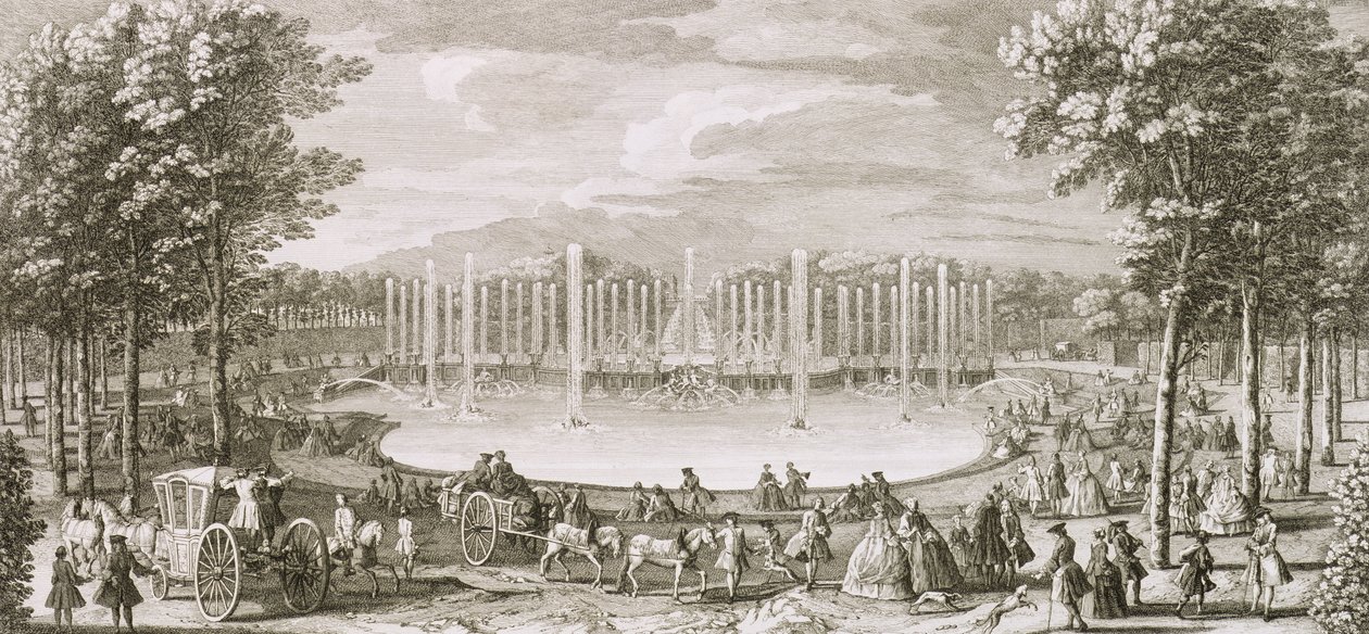 View of the Fountain of Neptune, Versailles by Jacques Rigaud