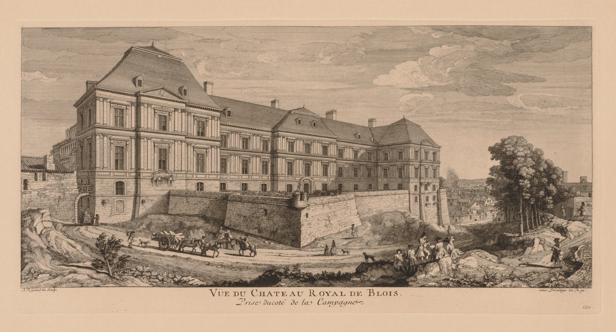 View of the Royal Castle of Blois, Taken from the Countryside by Jacques Rigaud