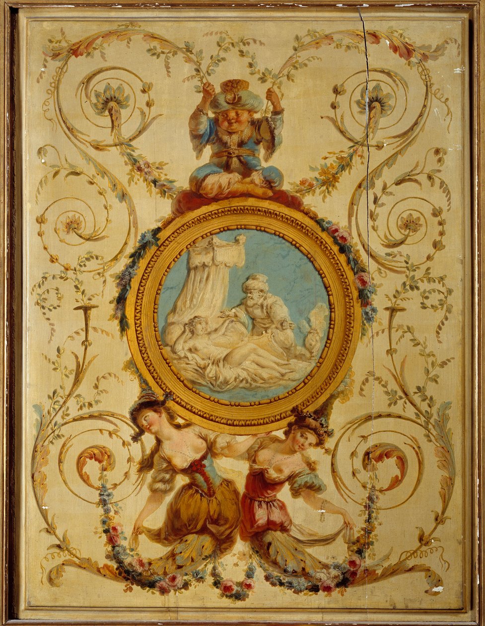 Decorative panel of the Turkish cabinet of the Count of Artois in Versailles by Jacques Rousseau