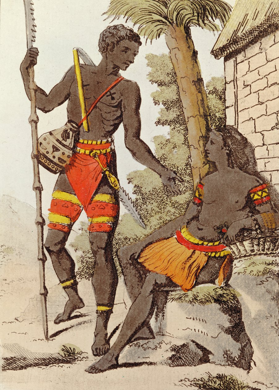 Man and Woman from the Palau Islands by Jacques after Grasset de Saint-Sauveur