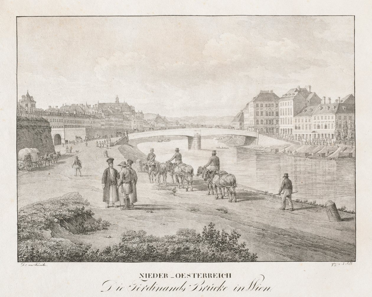 Nieder-oesterreich, Die Ferdinand Brucke in Wien by Jakob Alt